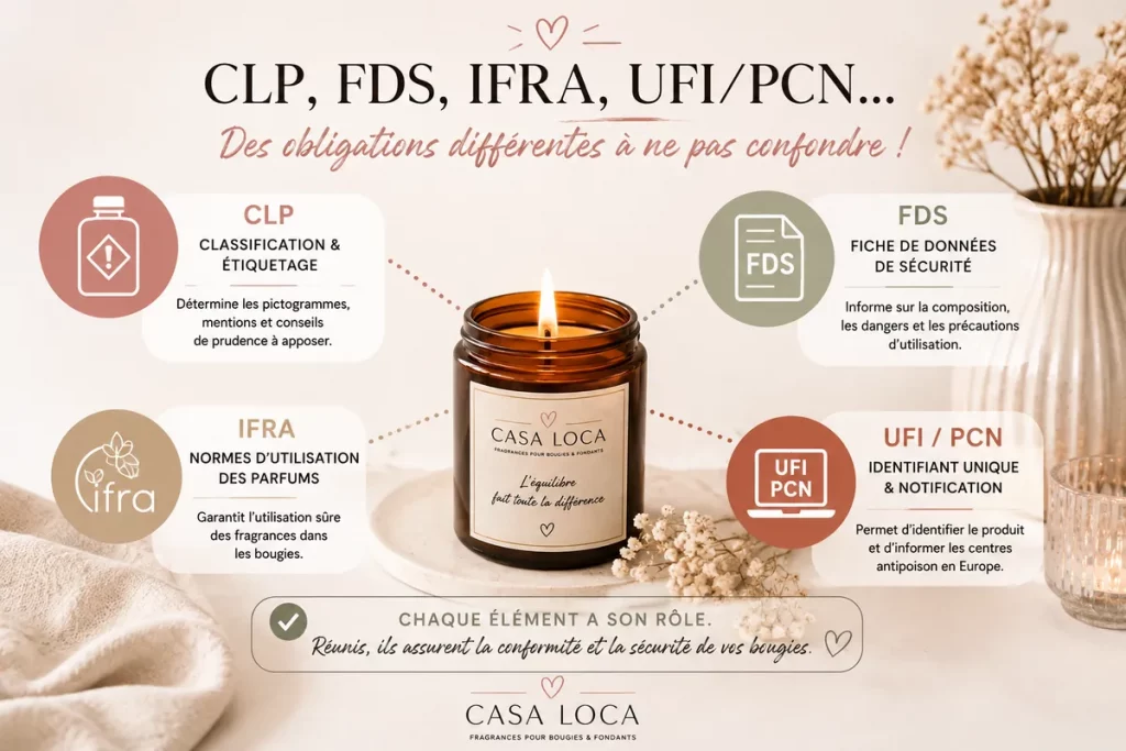 CLP, FDS, IFRA et UFI PCN pour une bougie artisanale
